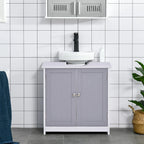 Pedestal Sink Storage Cabinet, Vanity Cabinet,Under Sink Bathroom Cabinet with U-shape and Adjustable Internal Shelf