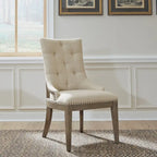 Americana Farmhouse Dusty Taupe Trestle Table Set with Dining Chairs Various Options