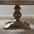 Americana Farmhouse Dusty Taupe Pedestal Table Set with Dining Chairs Options