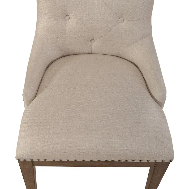 Americana Farmhouse Dusty Taupe Pedestal Table Set with Dining Chairs Options