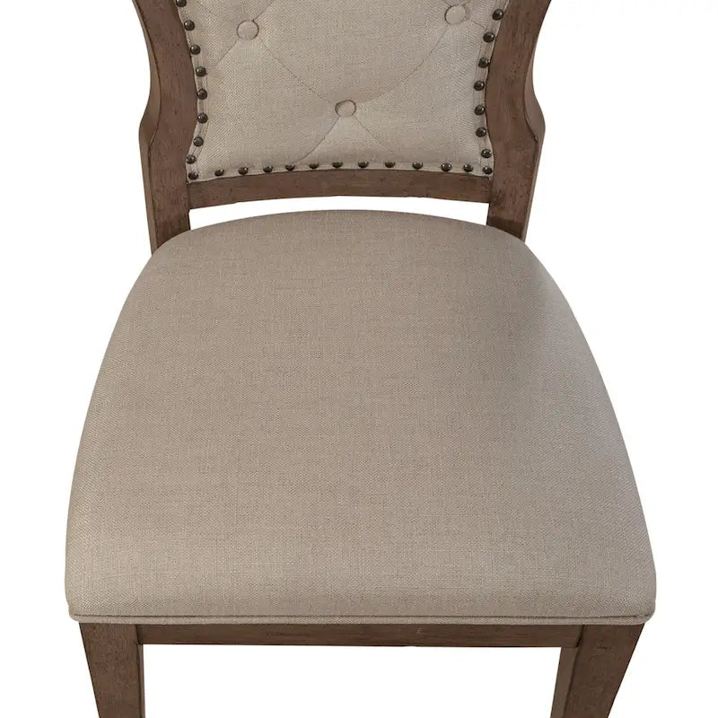 Americana Farmhouse Dusty Taupe Pedestal Table Set with Dining Chairs Options