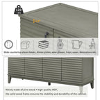 Sideboard with 4 Door Large Storage Buffet with Adjustable Shelves and Metal Handles for Kitchen, Living Room, Dining Room