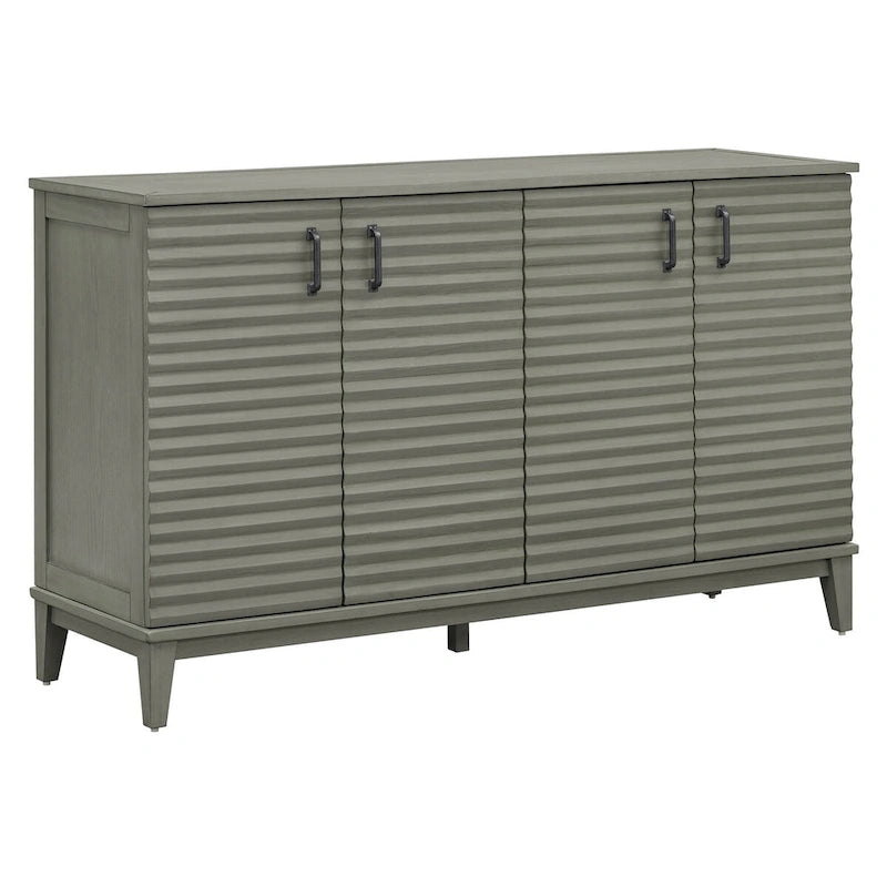 Sideboard with 4 Door Large Storage Buffet with Adjustable Shelves and Metal Handles for Kitchen, Living Room, Dining Room