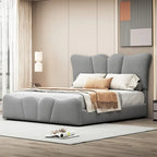 Full Size Upholstered Platform Bed Velvet Upholstered Bed