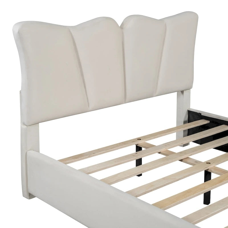 Full Size Upholstered Platform Bed Velvet Upholstered Bed