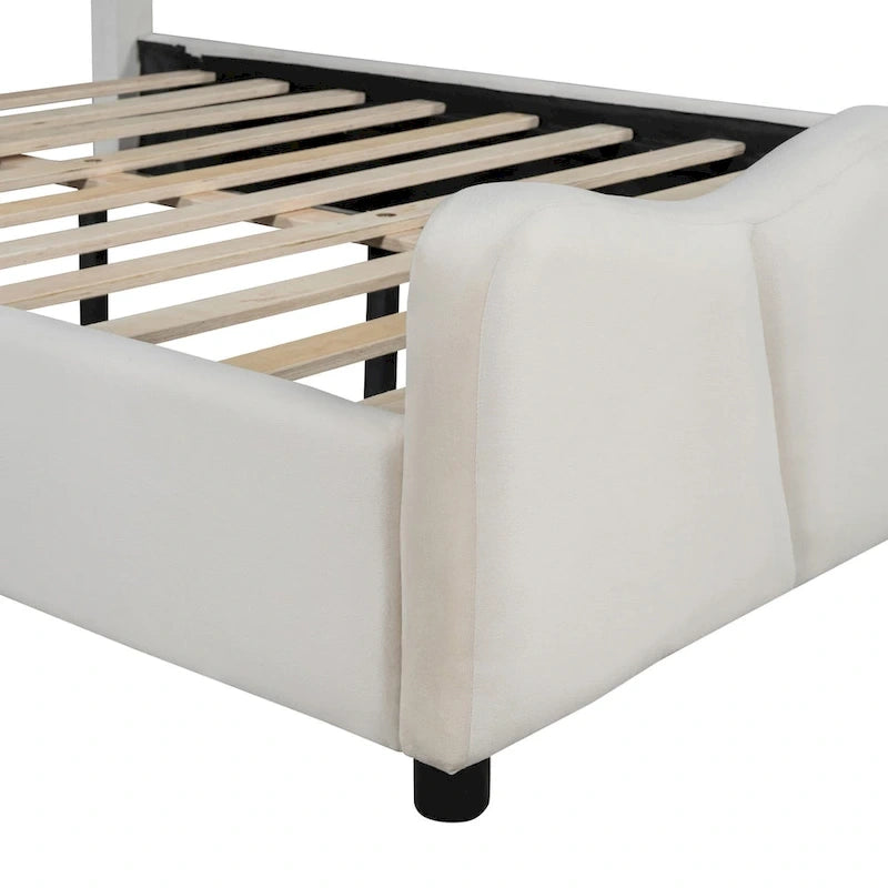 Full Size Upholstered Platform Bed Velvet Upholstered Bed