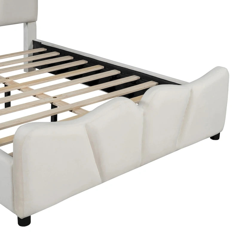 Full Size Upholstered Platform Bed Velvet Upholstered Bed