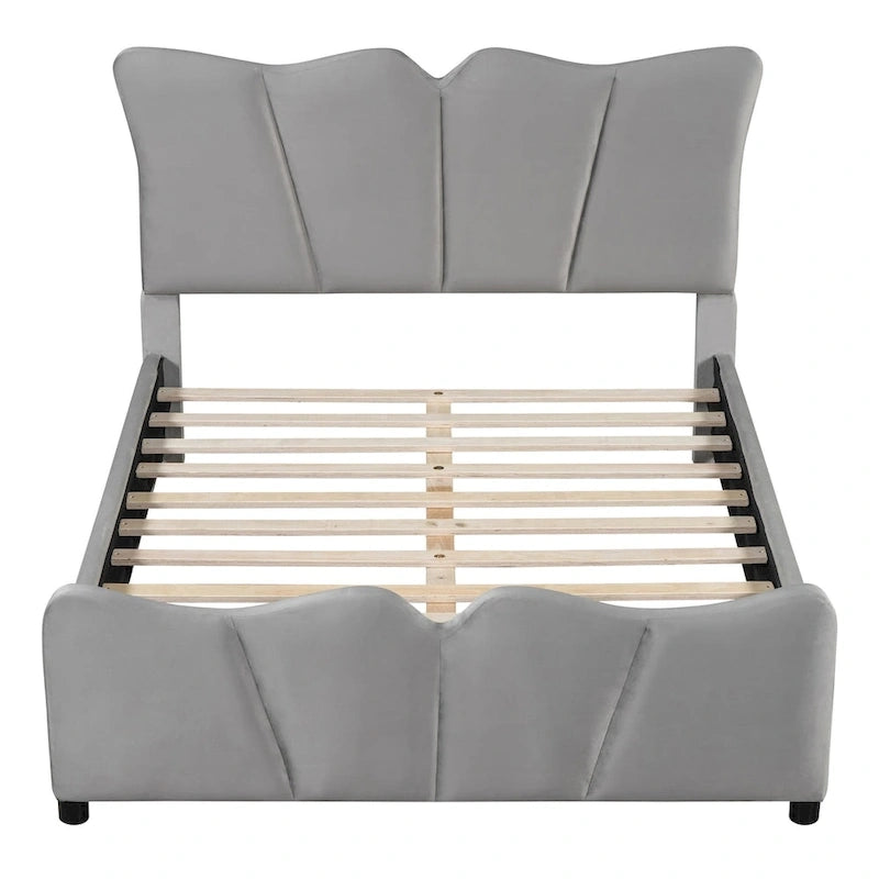 Full Size Upholstered Platform Bed Velvet Upholstered Bed