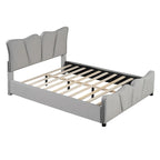 Full Size Upholstered Platform Bed Velvet Upholstered Bed