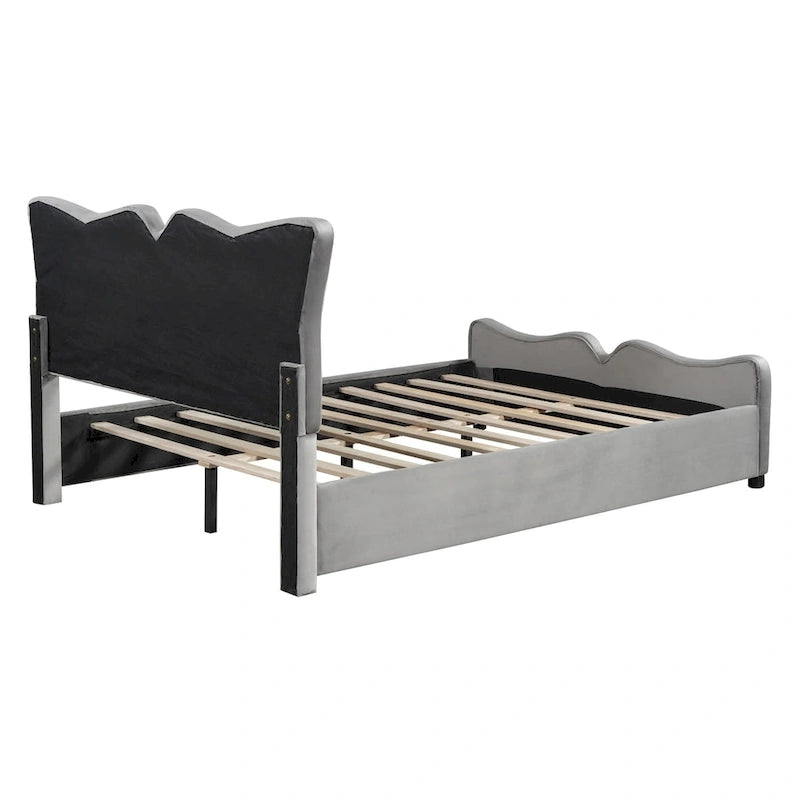 Full Size Upholstered Platform Bed Velvet Upholstered Bed