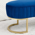Bench Bedroom Bench ,Velvet Oval Upholstered End of Bed Bench with Golden Metal Legs ,48 Modern Storage Ottoman Bench