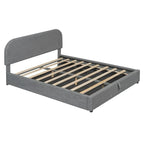 Elegant Upholstered Platform Bed with Curved Headboard