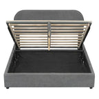 Elegant Upholstered Platform Bed with Curved Headboard