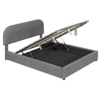 Elegant Upholstered Platform Bed with Curved Headboard