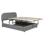 Elegant Upholstered Platform Bed with Curved Headboard