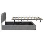 Elegant Upholstered Platform Bed with Curved Headboard